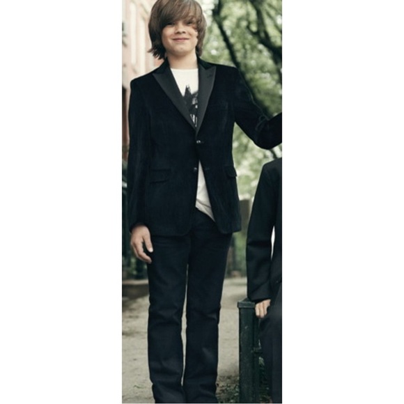 John Varvatos Boys Blazer Black Velvet Sport Coat Jacket Sz 10 - Picture 3 of 10
